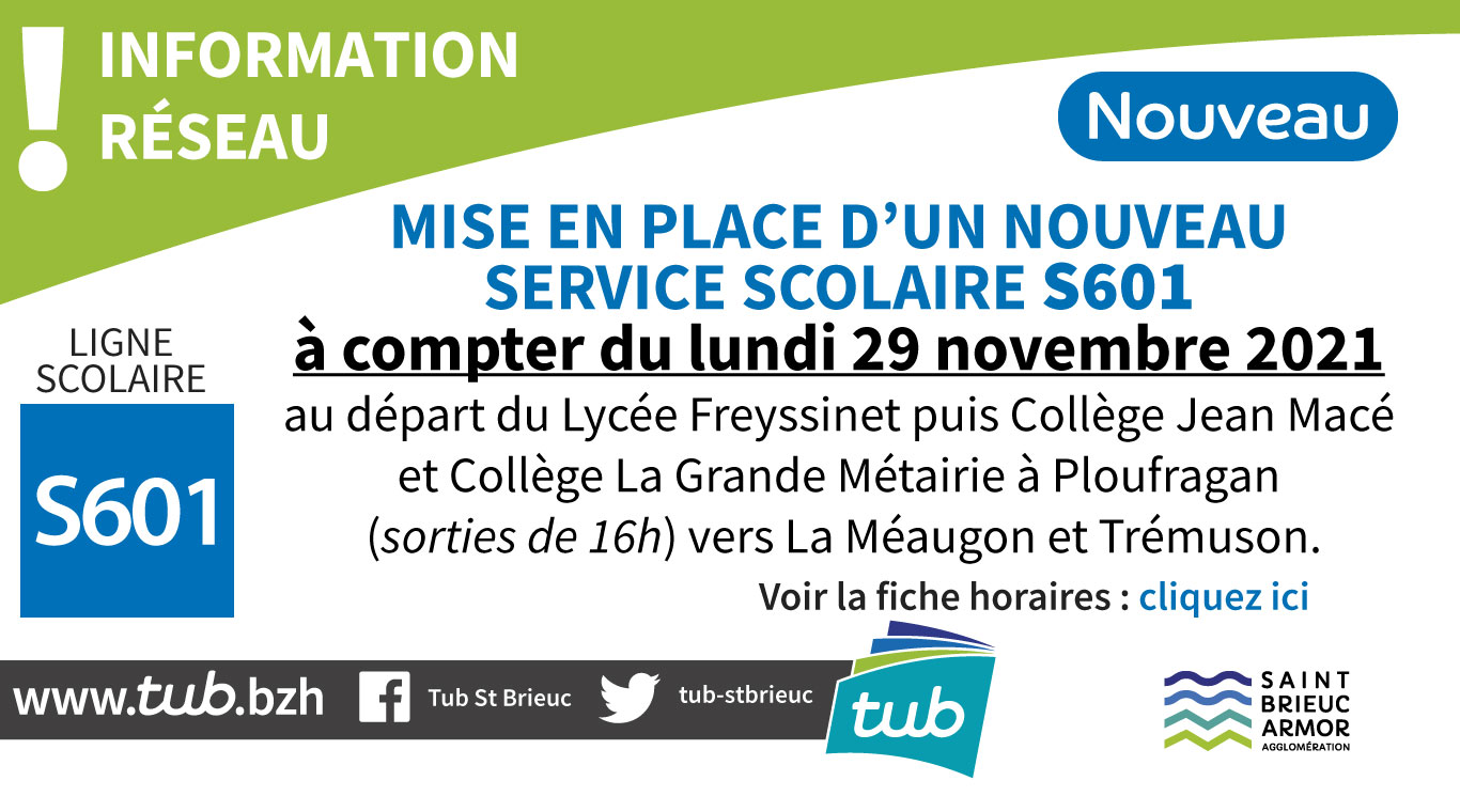 Nouveau service scolaire S601