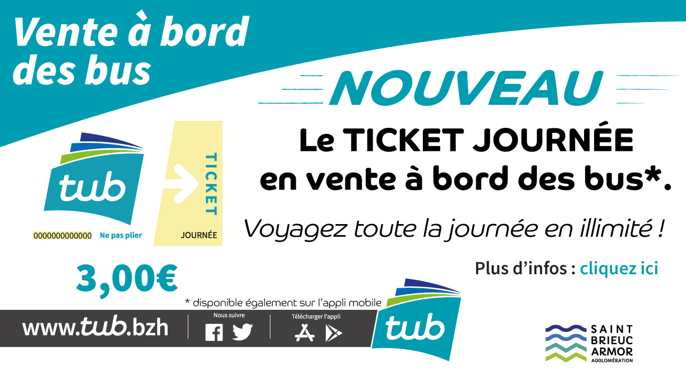 nouveau ticket journée en vente à bord des bus